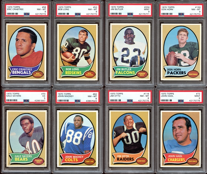 1970 Topps Football Partial Set (198/263) with PSA Graded and Many Extras