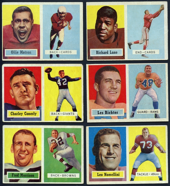 1957 Topps Football Partial Set (102/154) with Extras