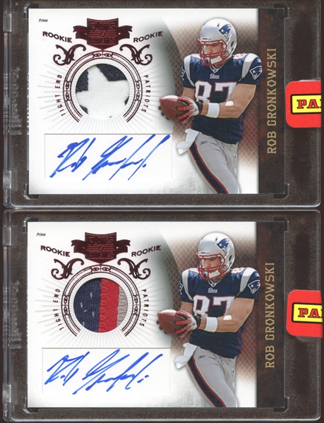 2010 Panini Plates and Patches Rob Gronkowski Signed Rookie Card Group of (2) 