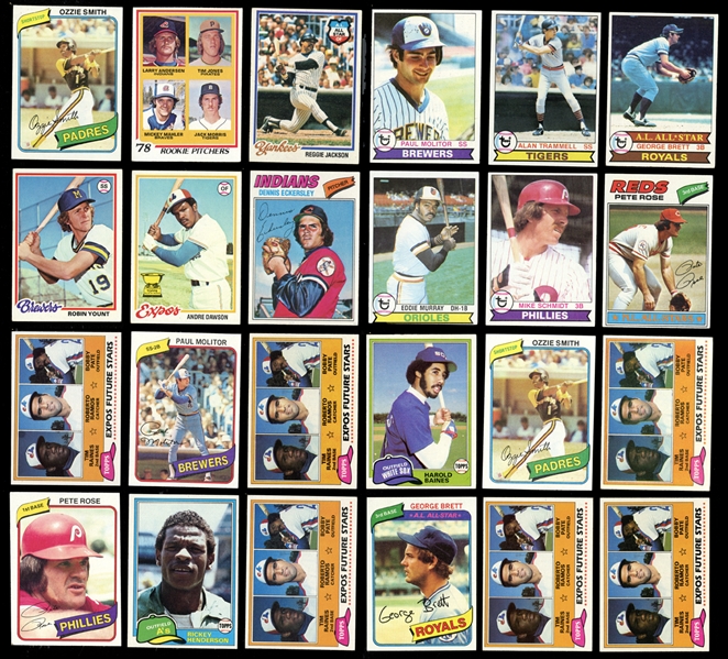 1970s and 1980s Topps Baseball and Football Collection of Approximately (400) Cards Mostly Stars with Some Commons