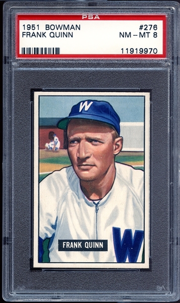 1951 Bowman #276 Frank Quinn PSA 8 NM/MT