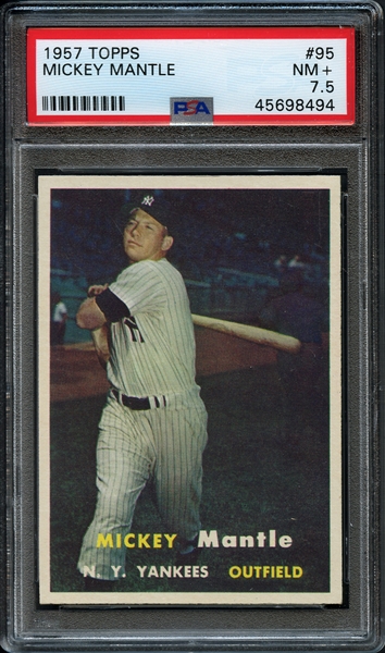 1957 Topps #95 Mickey Mantle PSA 7.5 NM+