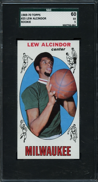 1969-70 Topps #25 Lew Alcindor Rookie SGC 5 EX