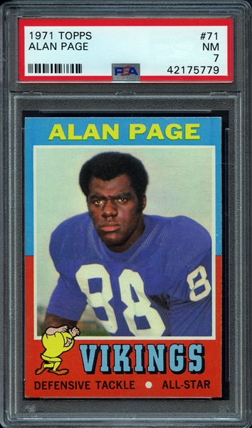 1971 Topps #71 Alan Page PSA 7 NM