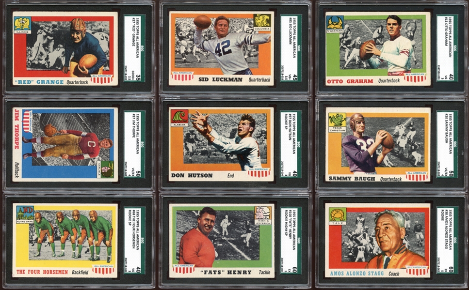 1955 Topps All American Football Complete Set All SGC Graded