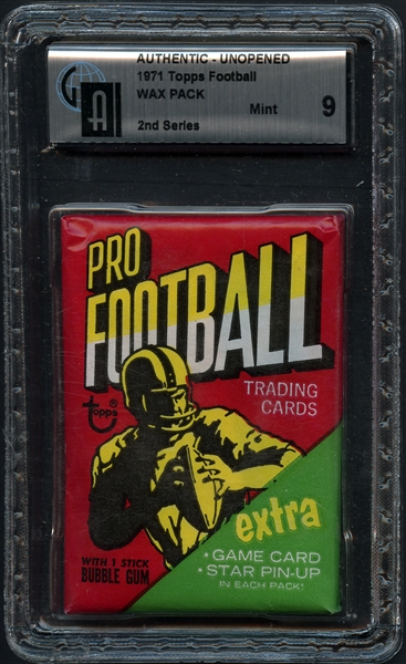1971 Topps Football 2nd Series Wax Pack AUTHENTIC GAI 9 MINT