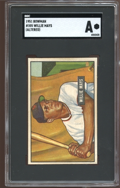 1951 Bowman #305 Willie Mays SGC AUTHENTIC