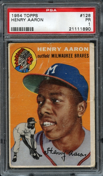 1954 Topps #128 Henry Aaron PSA 1 PR