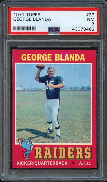 1971 Topps #39 George Blanda PSA 7 NM