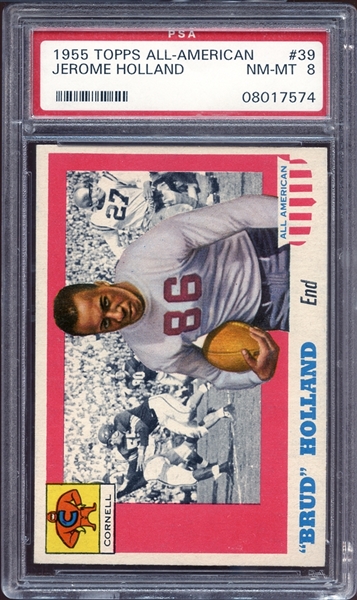1955 Topps All American #39 Jerome Holland PSA 8 NM/MT