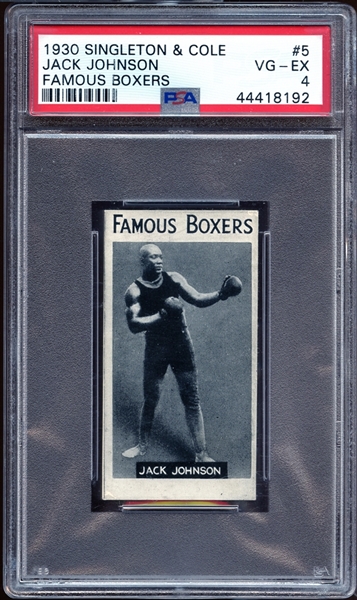 1930 Singleton & Cole Famous Boxers #5 Jack Johnson PSA 4 VG/EX
