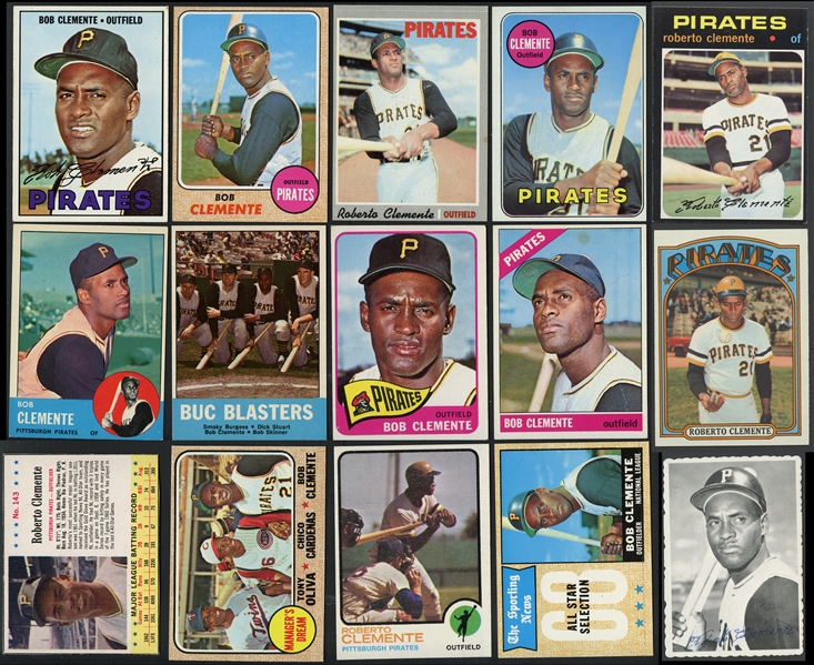 1963-73 Topps & Jello Roberto Clemente Lot of (25) Cards
