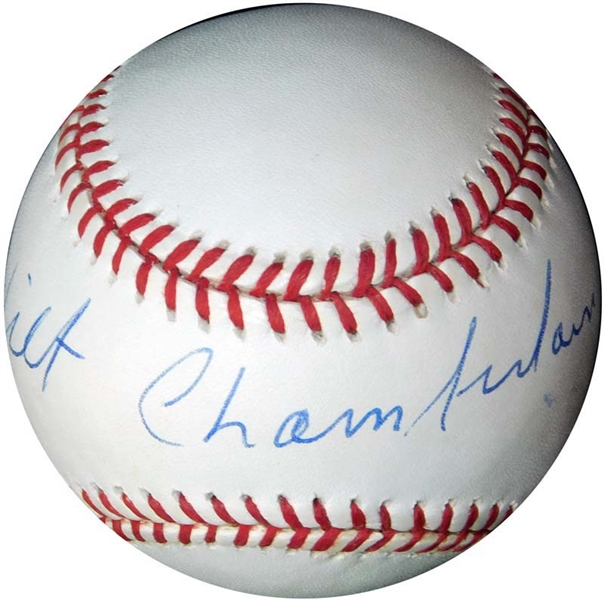 Wilt Chamberlain Single-Signed ONL (White) Ball PSA/DNA