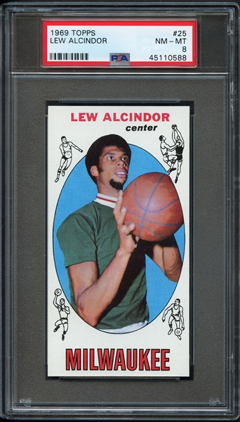 1969 Topps #25 Lew Alcindor PSA 8 NM-MT