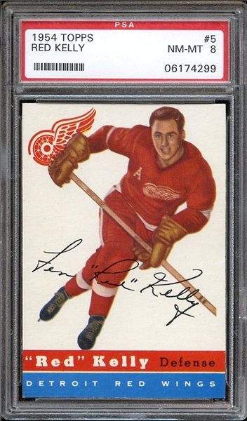 1954 Topps #5 Red Kelly PSA 8 NM-MT