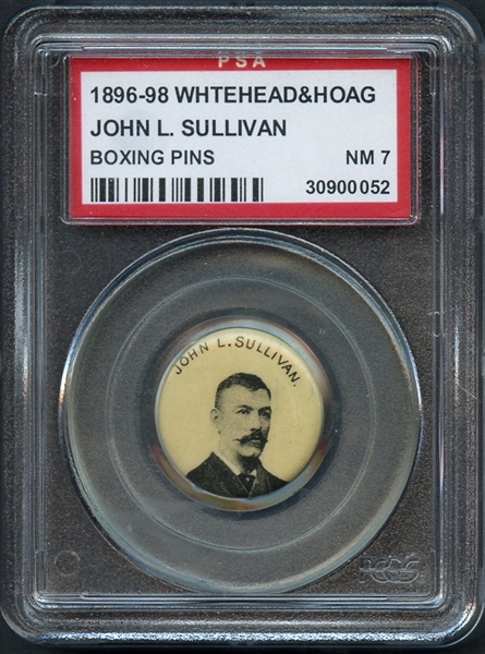 1896-98 Whitehead & Hoag John L. Sullivan Boxing Pins PSA 7 NM