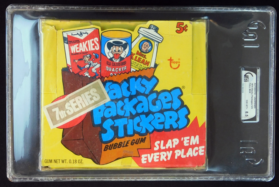 1974 Topps Wacky Packages Full Unopened 7th Series Wax Box GAI 8.5 NM/MT+
