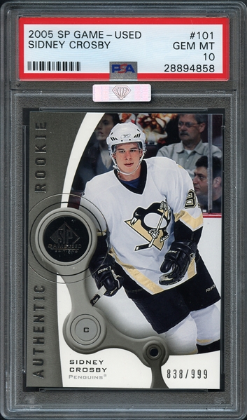 2005 SP Game-Used #101 Sidney Crosby PSA 10 GEM MINT MBA-Silver