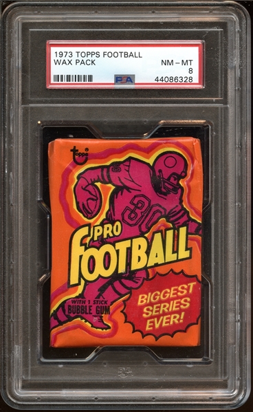 1973 Topps Football Unopened Wax Pack PSA 8 NM/MT