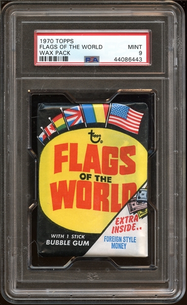 1970 Topps Flags of the World Unopened Wax Pack PSA 9 MINT