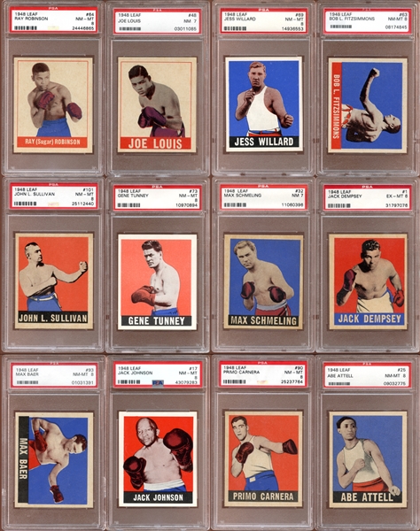 1948 Leaf Boxing High-Grade Complete Set All PSA/SGC Graded