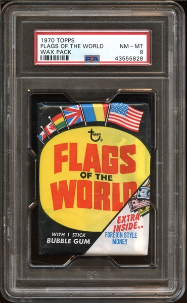 1970 Topps Flags of the World Unopened Wax Pack PSA 8 NM/MT