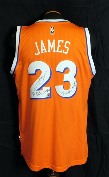 LeBron James Signed Cleveland Cavaliers Jersey "2015 NBA Champs, Finals MVP" Team COA