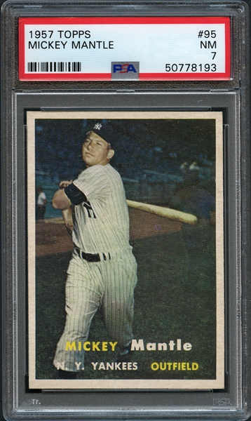 1957 Topps #95 Mickey Mantle PSA 7 NM