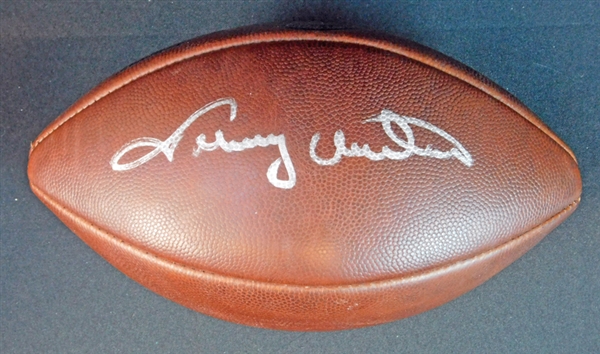 Johnny Unitas Signed Official NFL Duke Football SGC