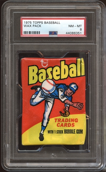 1975 Topps Baseball Unopened Wax Pack PSA 8 NM/MT