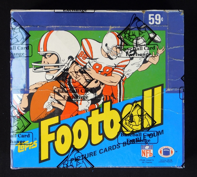 1984 Topps Football Full Unopened Cello Box with Marino RC on Top of A Pack BBCE