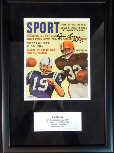 Jim Brown Signed Magazine Cover SGC