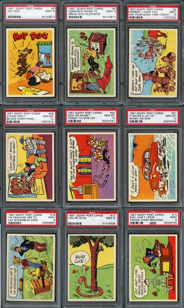 1957 Topps Goofy Postcards Complete Set #1 Current Finest on PSA Set Registry