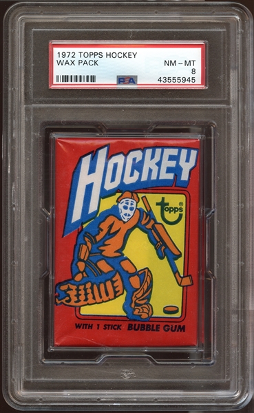 1972 Topps Hockey Unopened Wax Pack PSA 8 NM/MT