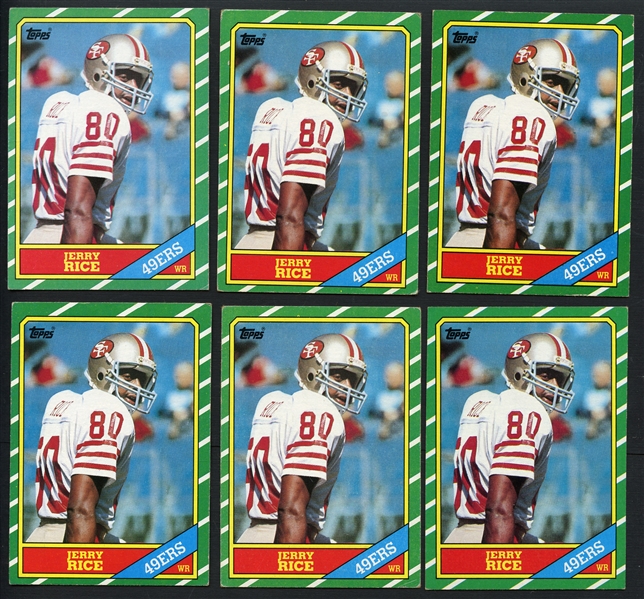 1986 Topps Jerry Rice Lot of (6)