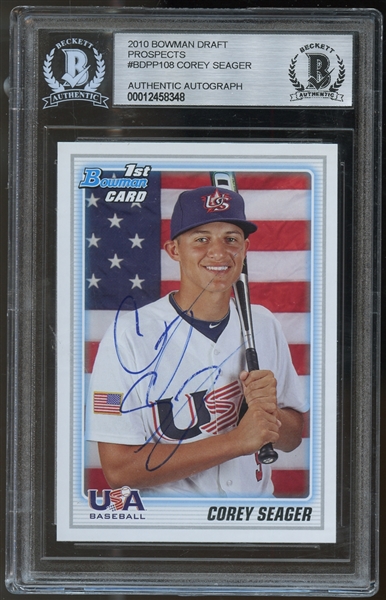 2010 Bowman Draft Prospects #BDPP108 Corey Seager Beckett Authenticated