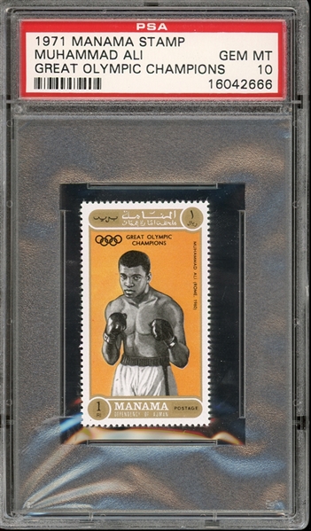 1971 Manama Stamp Great Olympic Champions Muhammad Ali PSA 10 GEM MT
