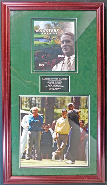 2002 Augusta National Masters Program Signed by Tiger Woods, Arnold Palmer and Jack Nicklaus JSA