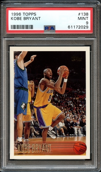 1996 Topps #138 Kobe Bryant PSA 9 MINT 