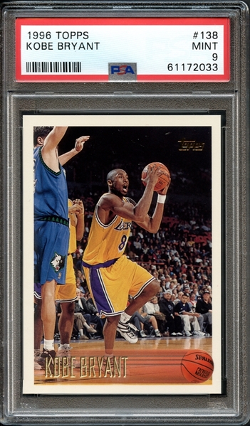 1996 Topps #138 Kobe Bryant PSA 9 MINT 