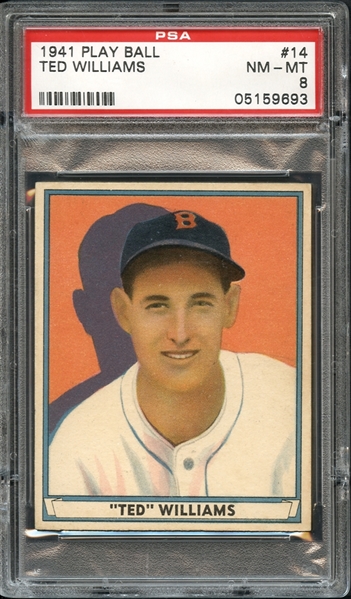 1941 Play Ball #14 Ted Williams PSA 8 NM-MT