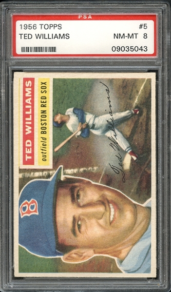 1956 Topps #5 Ted Williams PSA 8 NM-MT