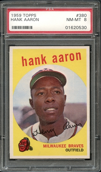 1959 Topps #380 Hank Aaron PSA 8 NM-MT