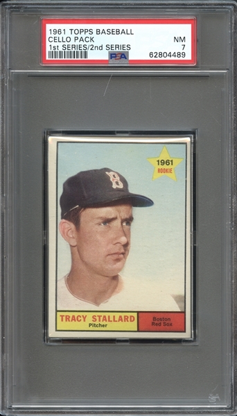 1961 Topps Baseball Cello Pack 1st/2nd Series Tracy Stallard Top PSA 7 NM