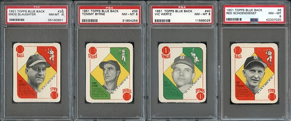 1951 Topps Blue Back Lot of 24 With PSA Graded