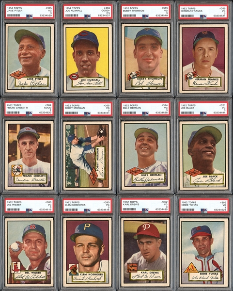 1952 Topps High Number Group of 40 Cards With PSA