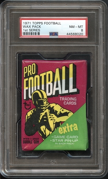 1971 Topps Football 1st Series Unopened Wax Pack PSA 8 NM-MT