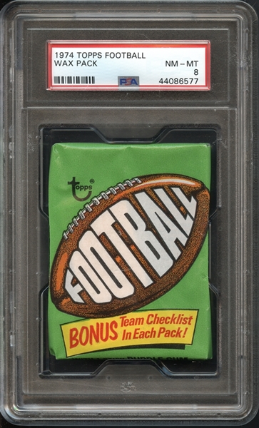 1974 Topps Football Unopened Wax Pack PSA 8 NM-MT