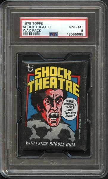 1975 Topps Shock Theater Wax Pack Unopened PSA 8 NM-MT