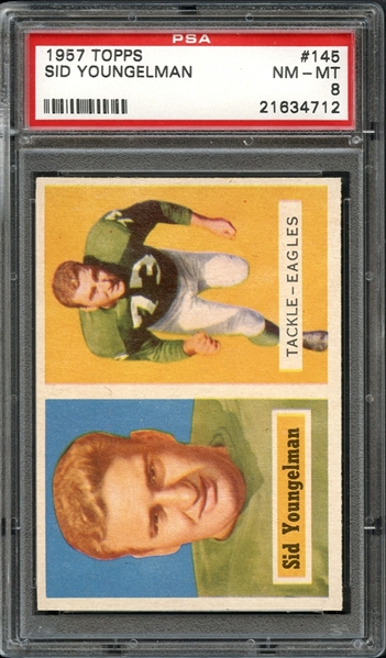 1957 Topps #145 Sid Youngelman PSA 8 NM-MT